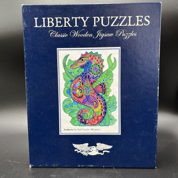 Liberty Puzzles Seahorse Classic Wooden Jigsaw By Sue Coccia 480 Pieces Complete - Picture 1 of 14